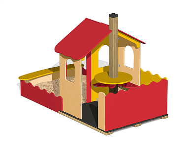 Домик-беседка Комбо ПС-59.2 с песочницей для детской площадки