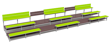 трибуна вст 6053/2 открытая на 36 мест из фанеры для спортивной площадки