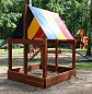 Детская деревянная песочница Rainbow Deluxe Sandbox RYB  с тентом
