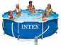 Каркасный бассейн Intex Metal Frame 28202, 305х76см, 4485л, фильтр-насос 1250л/ч