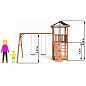 Детская деревянная площадка Можга 2 СГ2-Р912-тент c узким скалодромом и качелями