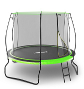 батут unix line ufo 8 ft с защитной сеткой и лестницей green