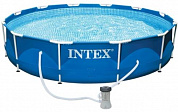 каркасный бассейн intex metal frame 28202, 305х76см, 4485л, фильтр-насос 1250л/ч