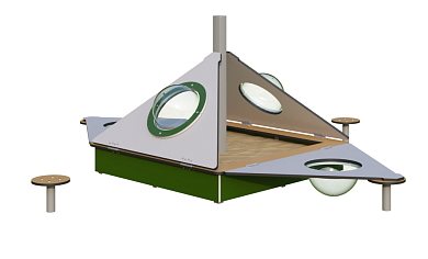 Песочница Romana Люк с крышкой 057.38.10 для детской площадки