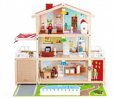 кукольный дом hape семейный особняк для мини-кукол