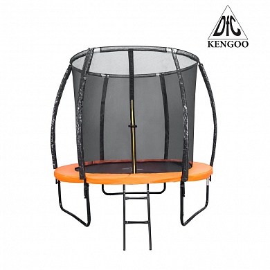 батут dfc trampoline kengoo 8 футов 8ft-tr-e-bas с защитной сеткой и лестницой
