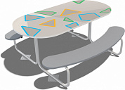 столик со скамьями детский визави мд050.00 для игровой площадки