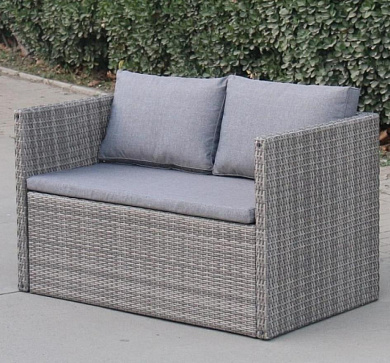 плетеный диван-трансформер афина-мебель s330g-w78 grey