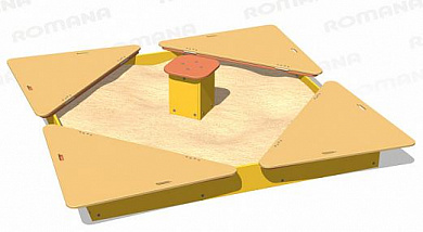 Песочница Romana Кубик с крышкой 057.37.00  для детской площадки
