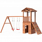 Детская деревянная площадка Можга Спортивный городок 5 СГ5-Р912-Д с качелями и домиком крыша дерево 