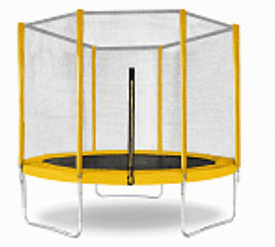 батут кмс trampoline 6 футов с защитной сеткой желтый