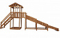 Зимняя деревянная заливная горка Можга СГ-Р919-Р921 с широкой лестницей и скатом 4 метра