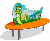 скамейка детская гусеница сп066 для игровой площадки