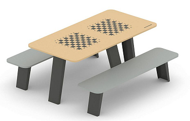 Стол со скамьями Romana 302.35.00-01 Шахматы с рисунком для детской площадки