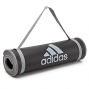 тренировочный коврик adidas мягкий серый 10 мм