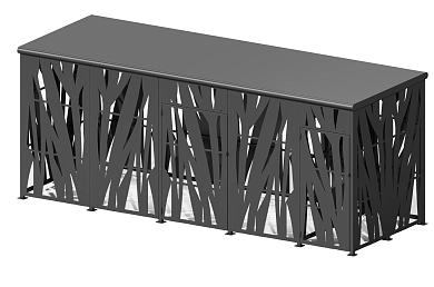 контейнерная площадка панель хоз-10 на 3 контейнера с хозблоком для уличной площадки