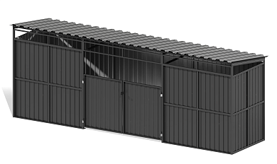 навес хоз-17.3 для мусорных баков на 4 контейнера для уличной площадки