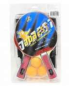 набор для настольного тенниса dobest br06 0 звезд (2 ракетки + 3 мяча)