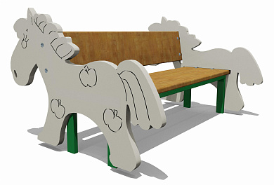 скамейка детская конь 26007 для игровой площадки