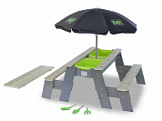 детская деревянная песочница-трансформер exit акцент на высоких ножках с зонтом 80091