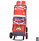Санки-коляска Snow Galaxy City-2 на больших колёсах Ева Мишка с бабочкой на красном