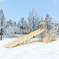 Зимняя деревянная горка Igragrad Snow Fox с двумя скатами 4 и 12 метров без покрытия