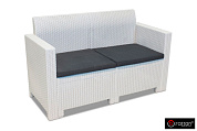 диван b:rattan nebraska sofa 2 белый уличный