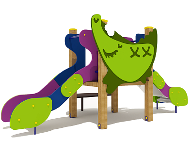 горка двойная крокодил 08208.24 для детской площадки