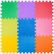 мягкий пол пазл babypuzz разноцветная полянка 33x33x1см 9 плит для детской комнаты
