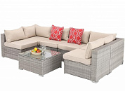 плетеный модульный диван афина-мебель yr822bgb grey/beige