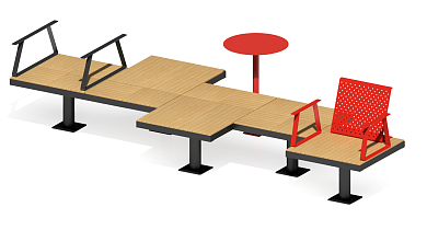 скамья пиксель пм-92 для парка