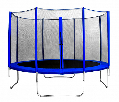 батут  кмс trampoline 12 футов с защитной сеткой синий