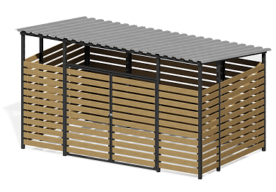контейнерная площадка эко+ хоз-08.1 на 3 контейнера для уличной площадки