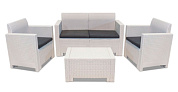 комплект мебели b:rattan nebraska 2 set диван, 2 кресла и стол белый уличный
