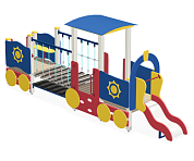 игровой комплекс паровоз с открытым вагончиком ио-01.2 для детской площадки