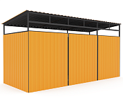 навес для 3х контейнеров 21003.24 с воротами для мусорных баков