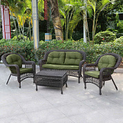 плетеный комплект для отдыха афина-мебель lv520bg brown/green