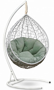 подвесное кресло-кокон laura outdoor sevilla verde velour sev-4 белое