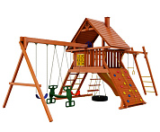 детский игровой комплекс sunrisesta ns6 с деревянной крышей и рукоходом