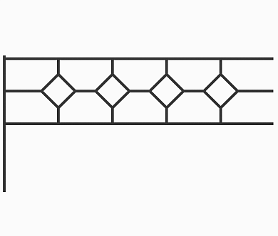 газонное ограждение со столбом гол10 16010 для уличной площадки