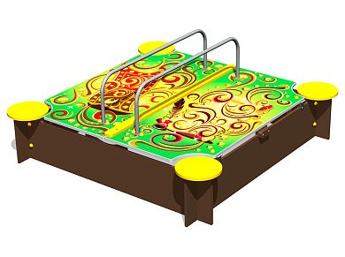 песочница узорная у2 п072 с крышкой для детской площадки