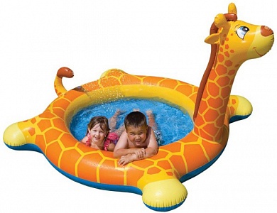 бассейн intex надувной жираф с распылителем 57434