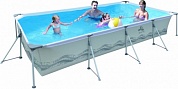 бассейн jilong rectangular steel frame pools прямоуголный со сталь. рамой+фильтр-насос (530gal) 394x207x8