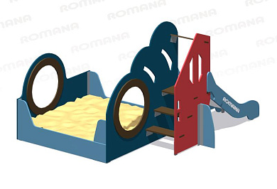 Игровой модуль Romana 115.54.00 с песочницей и горкой для детской площадки