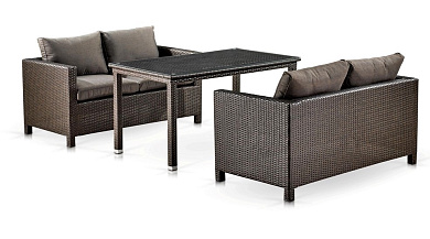 комплект плетеной мебели афина-мебель t256a/s59a-w53 brown