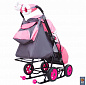 Санки-коляска Snow Galaxy City-1 на больших колёсах Ева Мишка со звездой на розовом