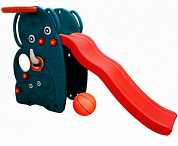 детская горка-волна happy box jm-765w слон с баскетбольным кольцом и мячом