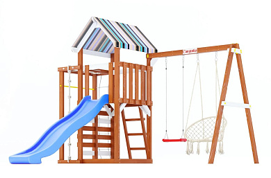 детская деревянная площадка савушка toosun 8 синий для дачи