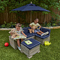 Детский набор садовой мебели Kidkraft с диваном серо-синий