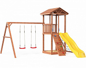 детская деревянная площадка можга спортивный городок 4 сг4-р926-р912 с сеткой для лазания крыша дерево